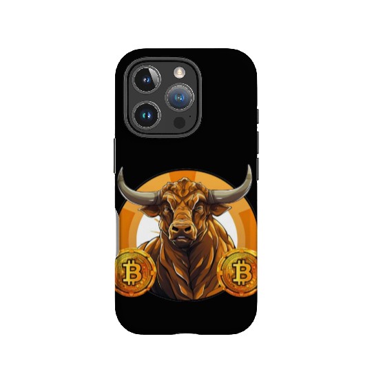 Retro Crypto Currency Bull Bitcoin Blockchain IPhone Cases