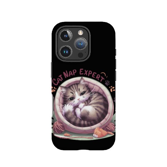 Cat Nap Expert - Funny Cat Outfit! IPhone Cases