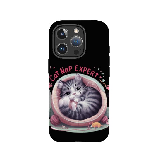 Cat Nap Expert - Funny Cat Outfit! IPhone Cases