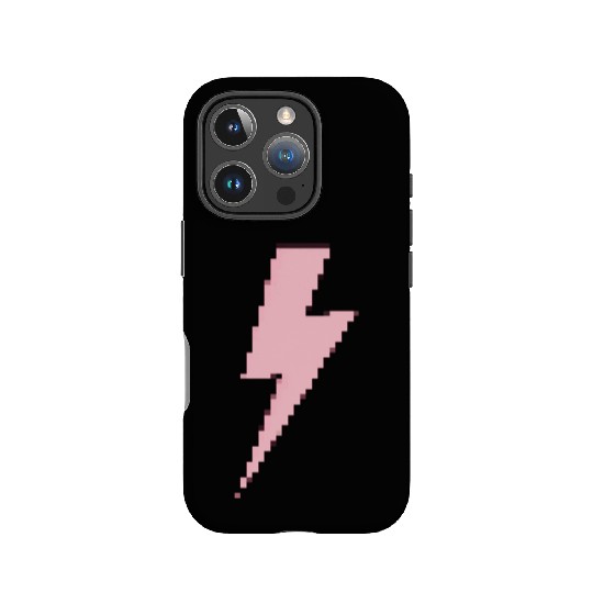 Retro pixels pink lightning bolt IPhone Cases
