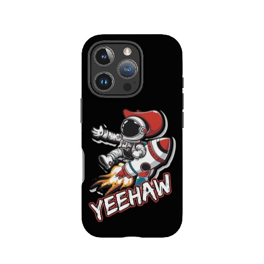 Space Cowboy Riding a Rocket with Yeehaw Slogan IPhone Cases