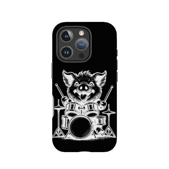 Pig Drummer Farm Beat White Design IPhone Cases