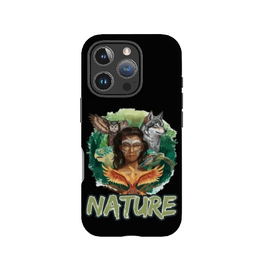 Nature-Inspired Wolf Owl Turtle Phoenix Woman IPhone Cases