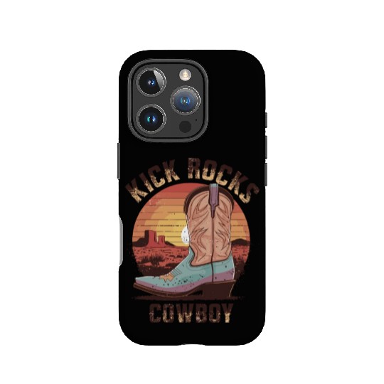 Kick Rocks Cowboy Western Sunset for a Western IPhone Cases