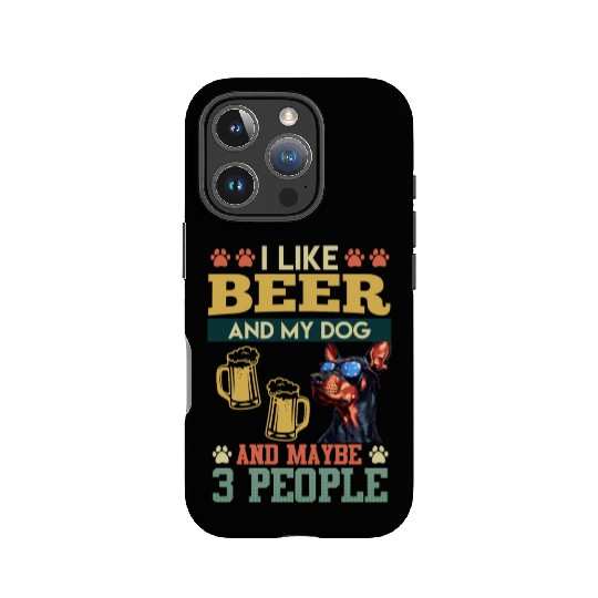 Doberman LIKE BEER AND DOG AND MAYBE 3 PEOPLE IPhone Cases