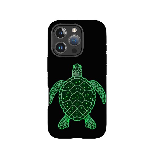 Green Space Turtle IPhone Cases