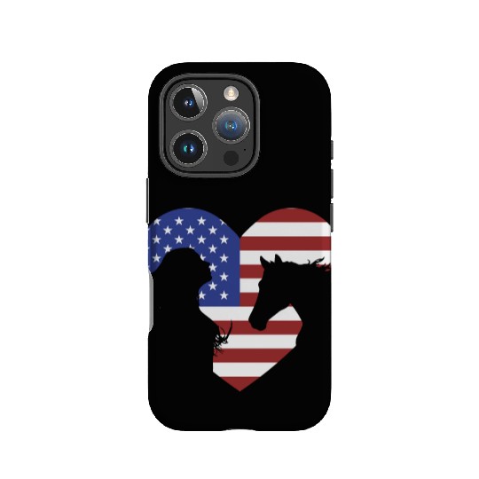 American Flag Horse lover for girls & women IPhone Cases