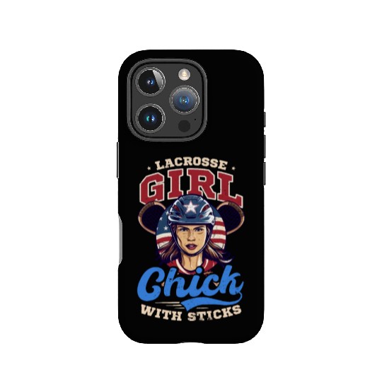 4th Of July Lacrosse Lacrosse Girl Chick With Stic IPhone Cases