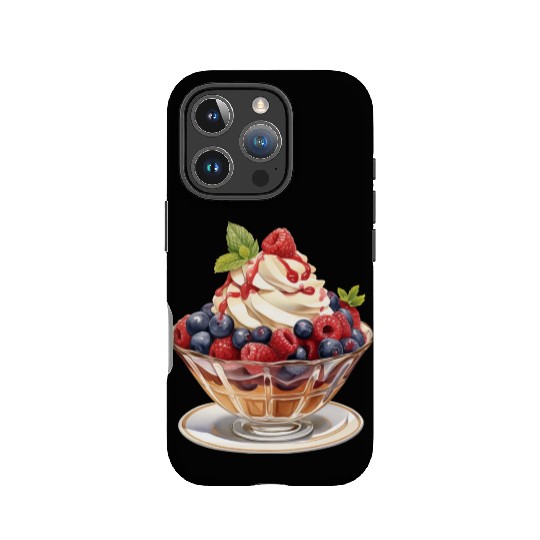 Fruity Raspberries and Blueberries Parfait Sundae IPhone Cases
