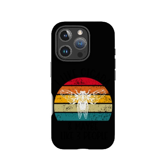I Like Cicada & Maybe Like 3 People, Retro Sunset IPhone Cases