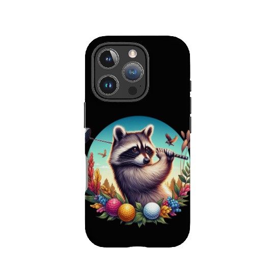 Funny Raccoon Playing Golf Sporty Animal Lover IPhone Cases