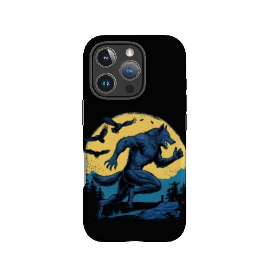 Running Werewolf with Crows IPhone Cases
