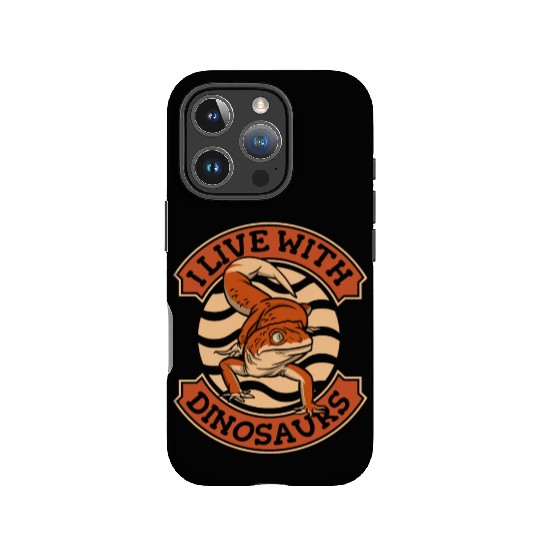 I Live With Dinosaurs Gekkota Crested Lizard IPhone Cases