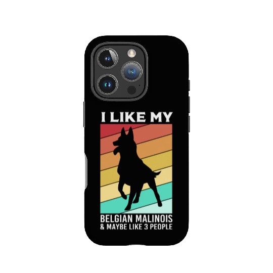 Retro Dog Silhouette I Like My Belgian Malinois IPhone Cases