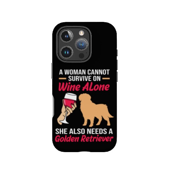 Dog And Wine Funny Golden Retriever Mom IPhone Cases