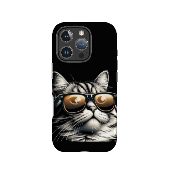 Cat in Gold Shades IPhone Cases