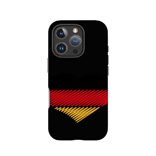 Heart - Black Red Gold (Germany / Flag / Scribble) IPhone Cases