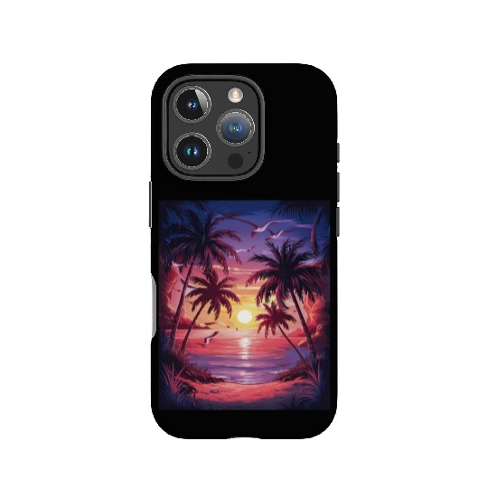 summer beach "Tropical Twilight Serenity" IPhone Cases