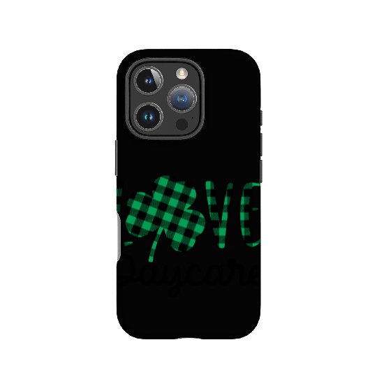 St Patricks Day Daycare Teacher Plaid Shamrock IPhone Cases