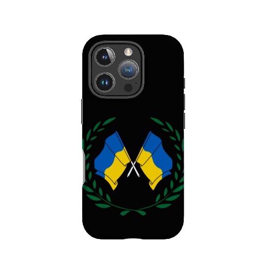 Flags Ukraine in laurel wreath IPhone Cases