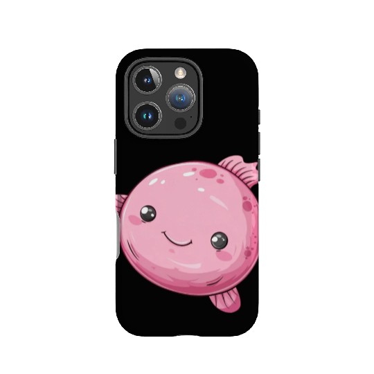 Bubble Fish Fantasy in Pink with Happy Face IPhone Cases
