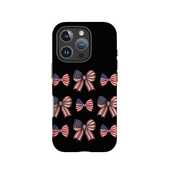 coquette bow american flag patriotic 4th Of July IPhone Cases