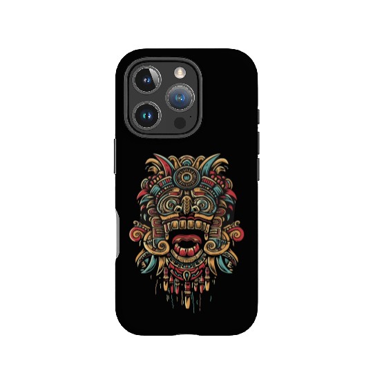 Aztec God Ancient Mythology Tonatiuh Warrior Mask IPhone Cases