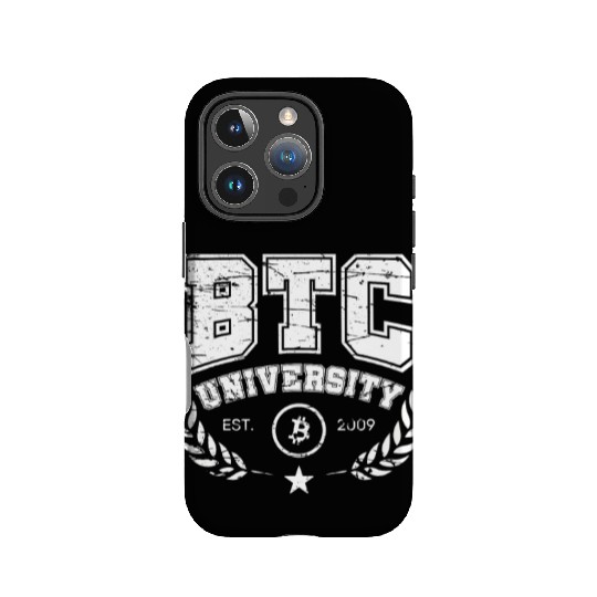 BTC University Bitcoin College vintage retro IPhone Cases
