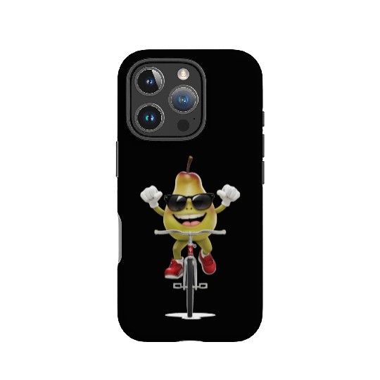 Pear Cycling On Bike Realistic IPhone Cases