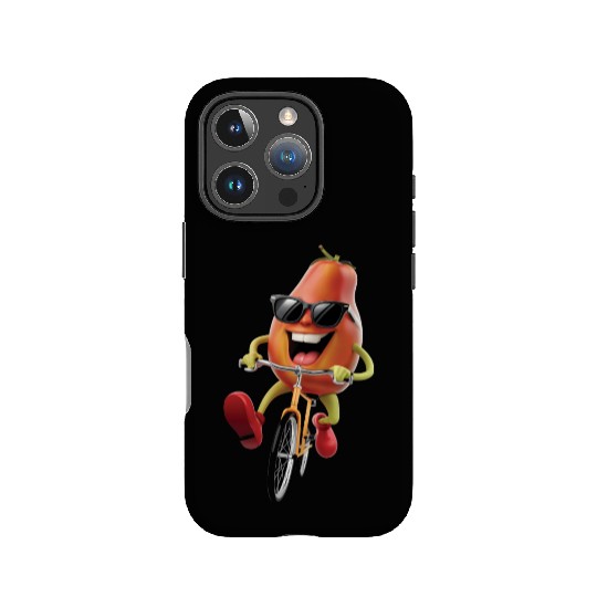 Papaya Cycling On Bike Realistic IPhone Cases
