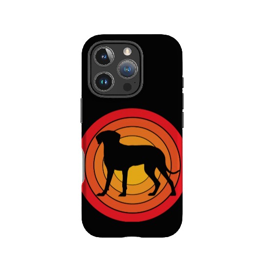 Retro Sunset Weimaraner Dog Silhouette IPhone Cases