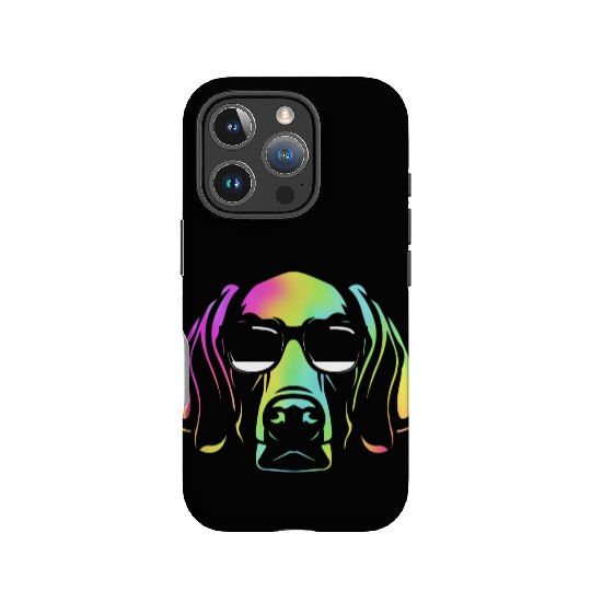 Colorful Weimaraner Dog Wearing Sunglasses IPhone Cases