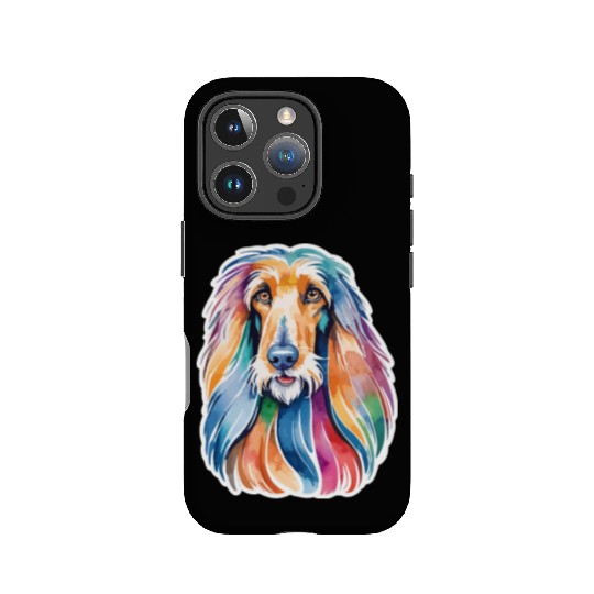 Afghan Hound Dog Watercolor IPhone Cases