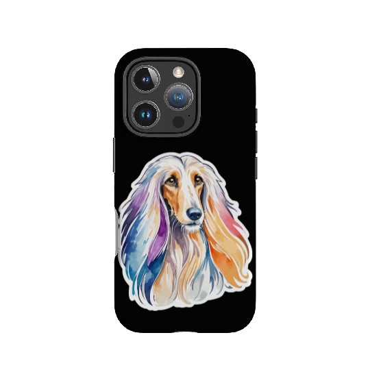 Afghan Hound Dog Watercolor IPhone Cases