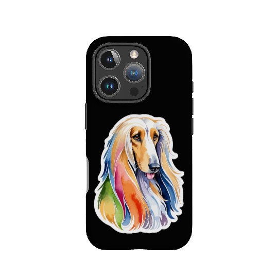 Afghan Hound Dog Watercolor IPhone Cases