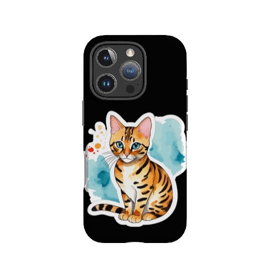 Leopard Cat Watercolor IPhone Cases