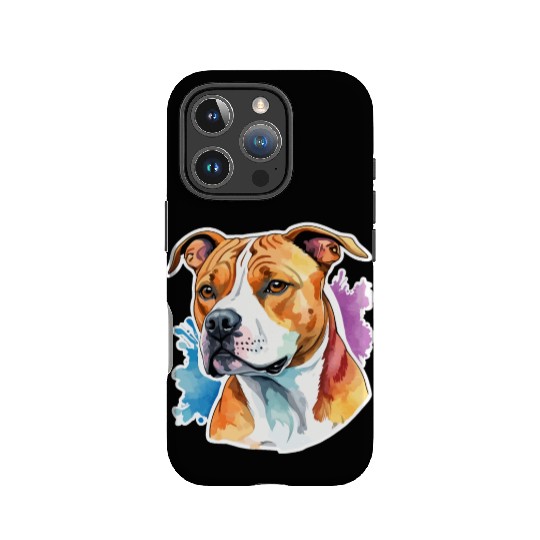 American Staffordshire Terrier Watercolor IPhone Cases