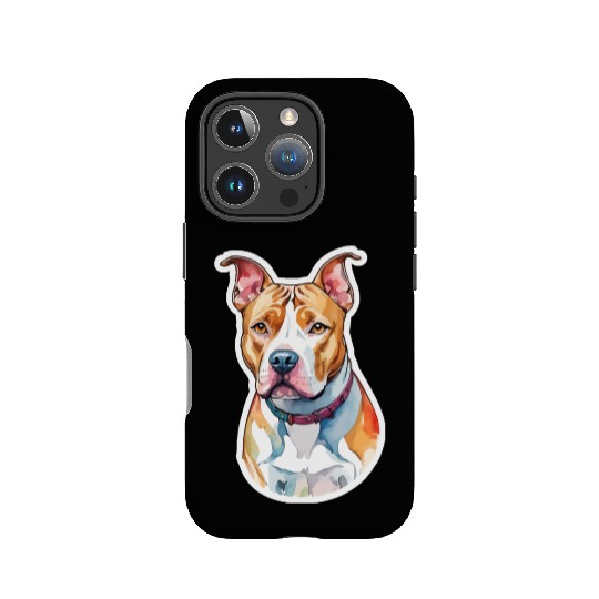 American Staffordshire Terrier Watercolor IPhone Cases