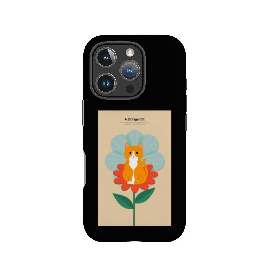 A orange cat sitting in a flower- IPhone Cases