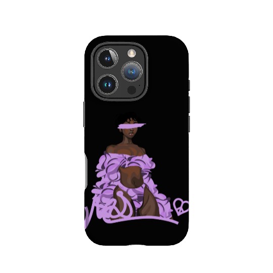 Body Of Art - Roses: Ebony On Purple IPhone Cases