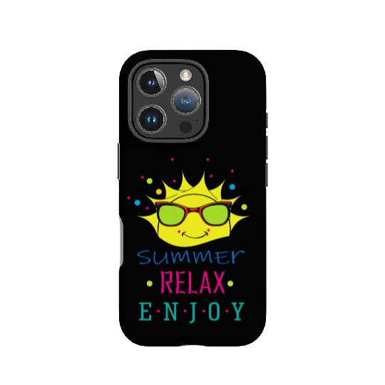 Summer: Relax: Enjoy - Sun Face Funny IPhone Cases