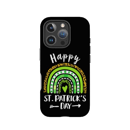 Happy St Patricks Day Rainbow Leopard Print IPhone Cases