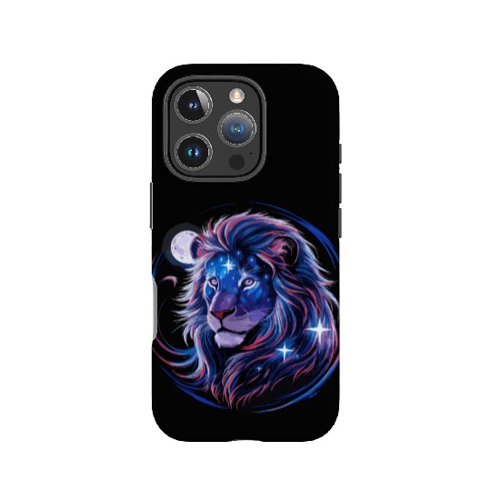 Lion with moon and stars for a Lions lovers and IPhone Cases