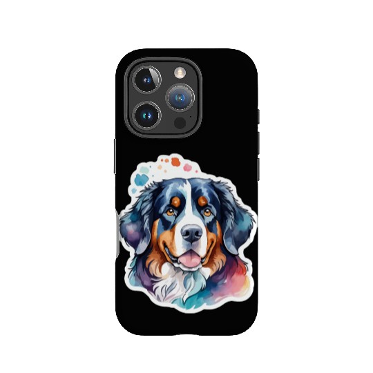 Bernese Mountain Dog Watercolor IPhone Cases