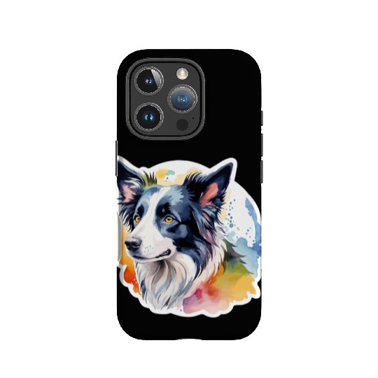 Border Collie Watercolor IPhone Cases