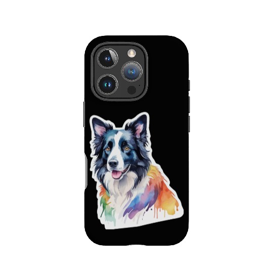 Border Collie Watercolor IPhone Cases