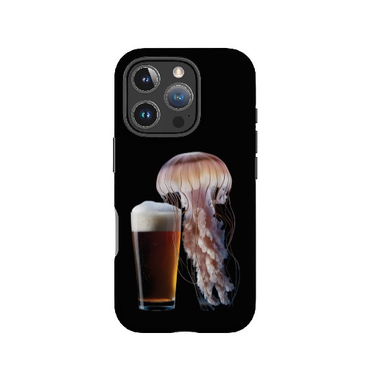 Jellyfish Drinking Beer Realistic IPhone Cases