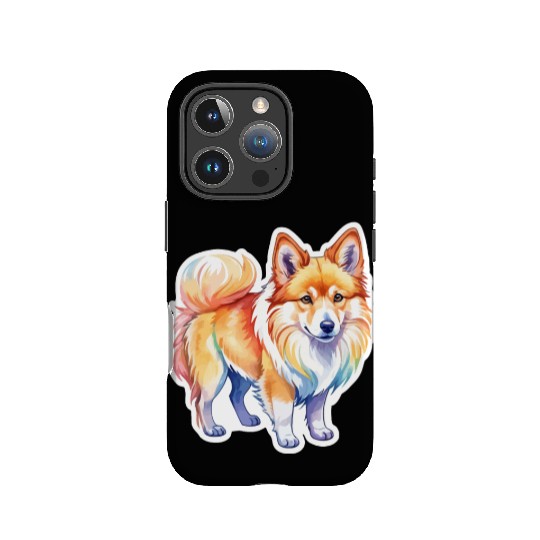 Icelandic Sheepdog Watercolor IPhone Cases
