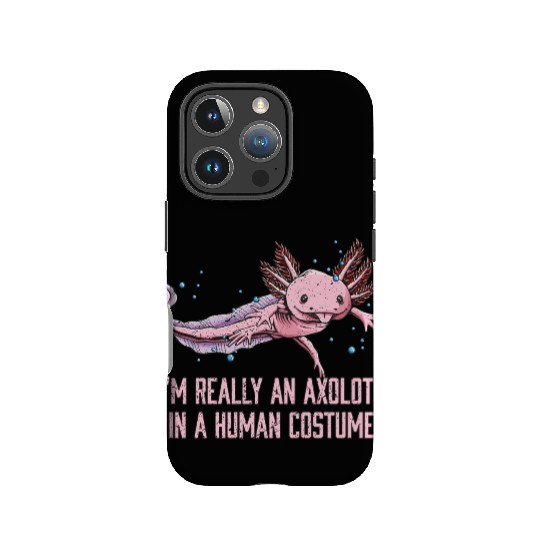 Axolotl in Human Costume Funny Salamander Humor Ax IPhone Cases