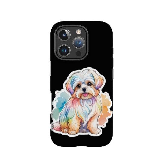 Maltese Dog Watercolor IPhone Cases